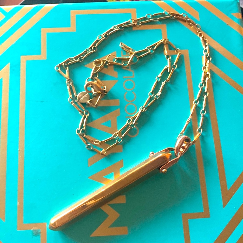 Stella & Dot rose gold Rebel pendant necklace